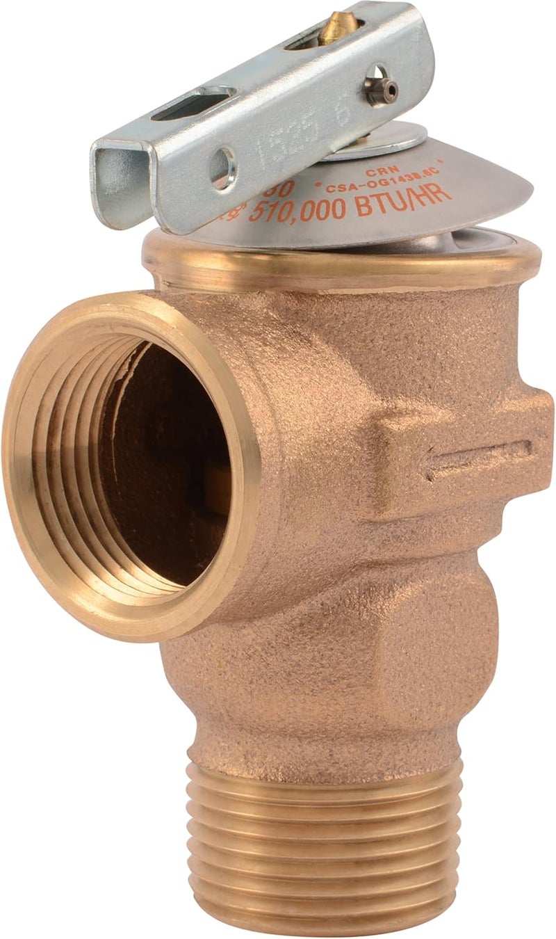 Cash Acme 3/4 Inch F-30 Safety Relief Pressure Release Valve - Durable Brass Plumbing Fitting - Image 1